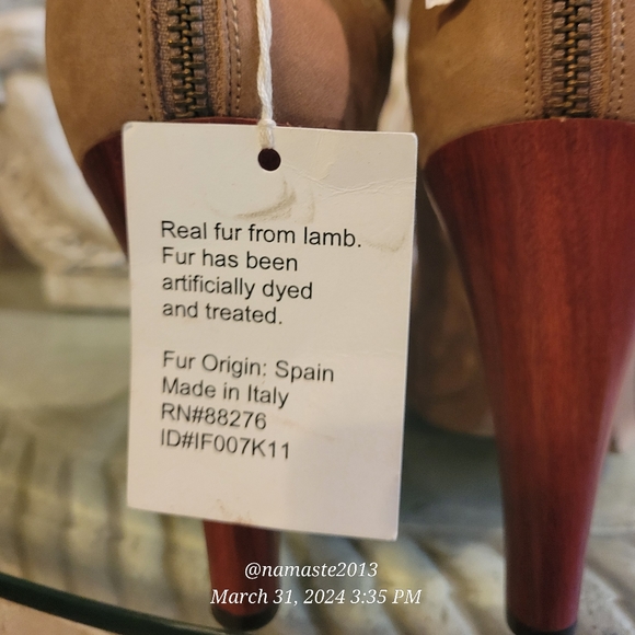 $875 Vintage Ugg Anetea Italian Collection 2012 Suede Leather Fur Shearling #746 - Picture 16 of 17